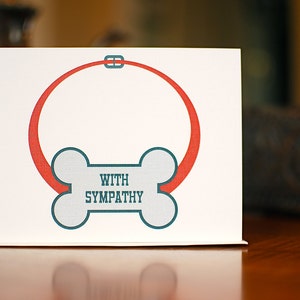 Pet Dog Sympathy Card with Faithful Friend Dog Bone Collar Image - 100% Recycled Paper