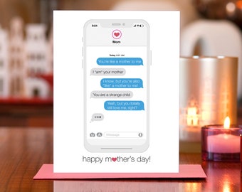 Like a Mother Mother's Day Card - Cheeky iPhone Text Convo on 100% Recycled Paper