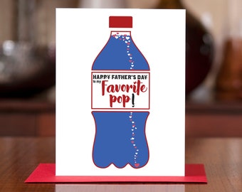 My Favorite Pop - Soda Bottle Father's Day Card on 100% Recycled Paper