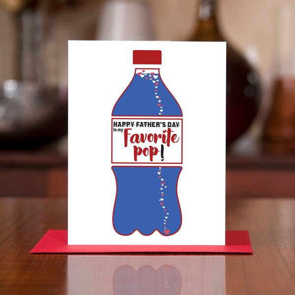My Favorite Pop - Soda Bottle Father's Day Card on 100% Recycled Paper