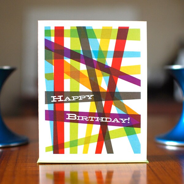 Washi Tape Birthday - Colorful Modern Birthday Card (100% Recycled Paper)