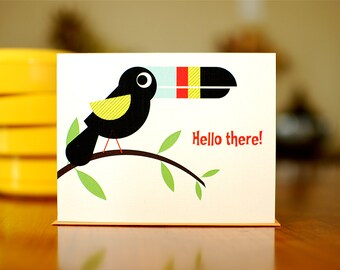Hello There Toucan - Exotic Bird Thinking of You Pandemic Lockdown Card on 100% Recycled Paper