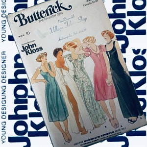 1970s vintage Butterick 4509 John Kloss gown with deep U neckline options sewing pattern RARE BUST 32.5