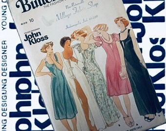 Butterick 4509 gown with deep U neckline options 1970s sewing pattern RARE BUST 32.5