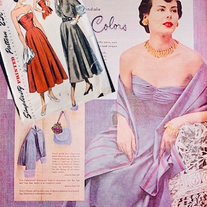 1940s vintage Simplicity 2817 bare top summer sweetheart neckline gown or party dress Bust 30 sewing pattern