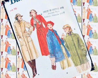 BUTTERICK 5098 loses fitting lined coat in two lengths 1970s Vintage coat sewing pattern BUST 38