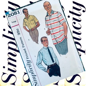 1950s vintage Simplicity 2180 casual relaxed or tailored shirt Chest 42-44 sewing pattern
