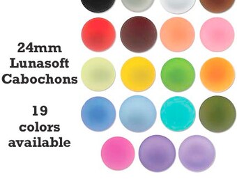 24mm Round Luna Soft Cabochons 19 colors