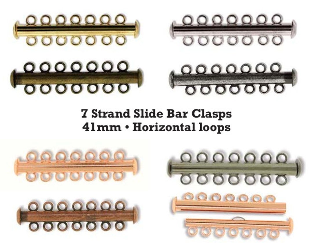 7 Strand Slide Bar Clasp Plated Base Metal 1 5/8 41mm Etsy