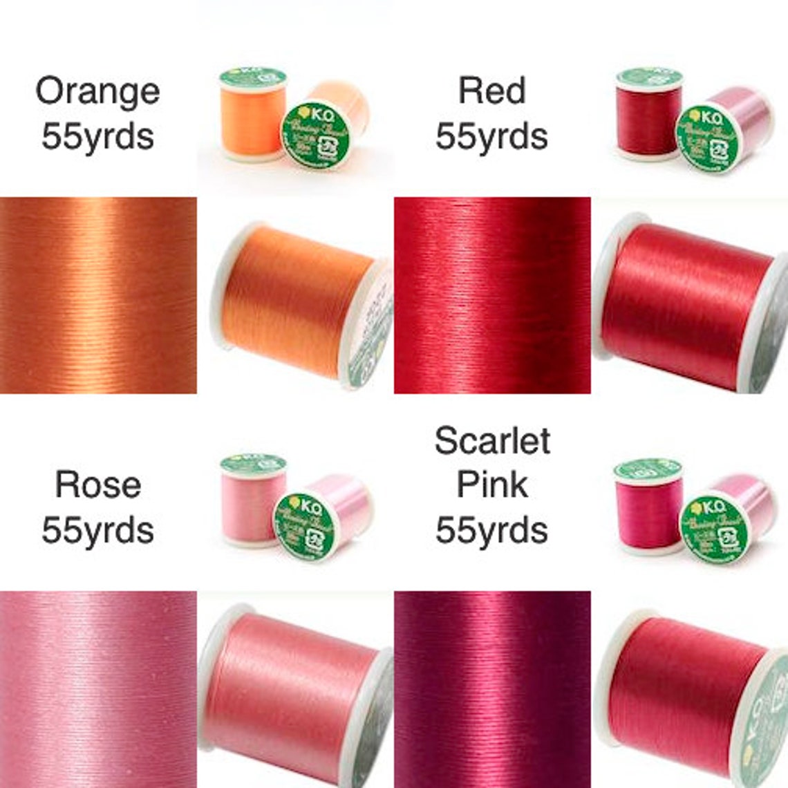 KO Thread 24 Colors 55 Yrd Spool Beadweaving Thread - Etsy