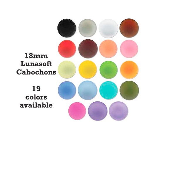18mm Round Luna Soft Cabochons 19 colors