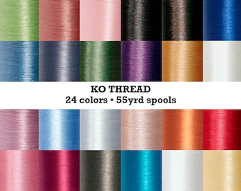 KO Thread 24 colors 55 yrd spool beadweaving thread