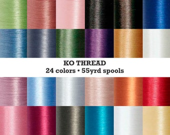 KO Thread 24 colors 55 yrd spool beadweaving thread