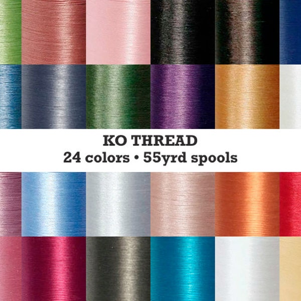 KO Thread 24 colors 55 yrd spool beadweaving thread