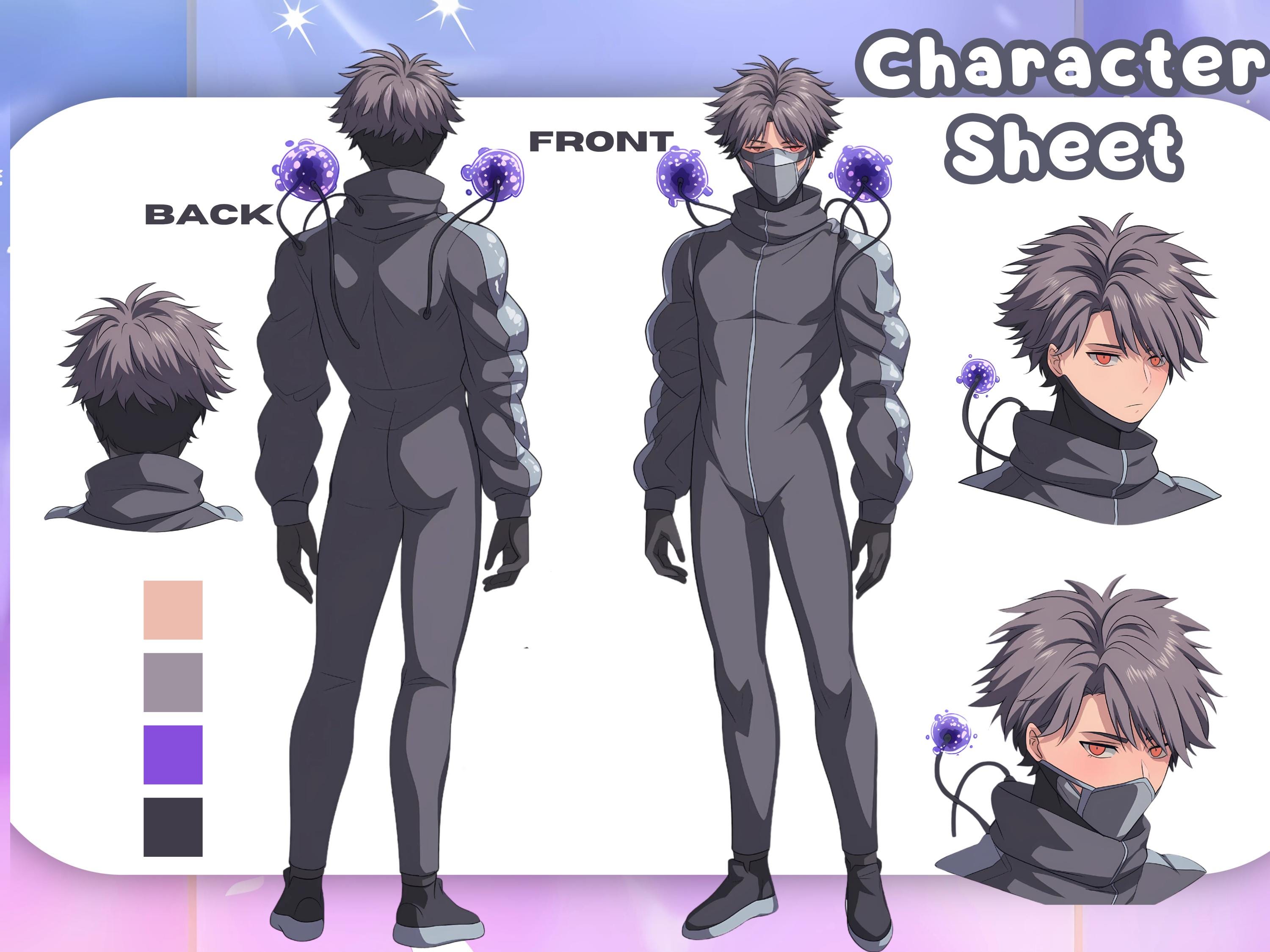 CHARACTER SHEET, Character Reference Sheet, Custom Reference Sheet, Vtuber Reference Sheet, OC Design, 3D model, Vtuber Model, VRchat