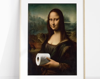 Funny Mona Lisa Toilet Paper Print: Quirky Bathroom Art (Digital Download)