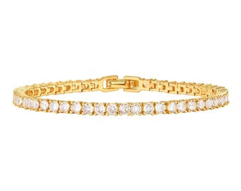 Moissanite Tennis Bracelet for Women. 18K Gold, Sterling Silver, VVS1, Handcrafted Luxury Gift