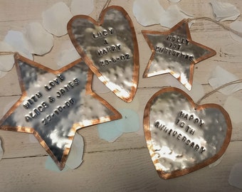 Personalised Rustic reclaimed Tin Decorations