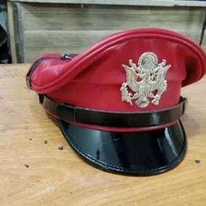 Genuine Real Leather Red Blue White USA Flag Color Love is