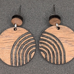 Bauhaus Walnut Drop Earrings