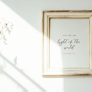 Matthew 5:14-16, You are the Light of the World, Bible Verse Print, Be the Light Printable, Scripture Printable, Christian Wall Art Print