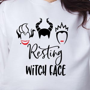 Rustende heksengezicht PNG, Disney Villains Clipart, DXF silhouet Print Vinyl Cricut snijden SVG, Bad Girls Svg, Sassy Mom png, Adult Humor png