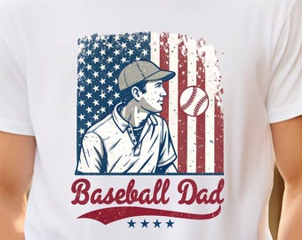 Baseball Dad SVG, Baseball Dad PNG, Baseball Father Shirt, Retro Baseball Dad Png, Dad Shirt Design, Gift For Dad, Game Day Shirt
