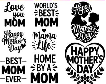 Mother’s Day Svg Bundle, Mom Life Svg, Mama Svg, Blessed Mama Svg, Mom Quotes Svg, Happy Mother’s Day PNG, Cricut Cut Files