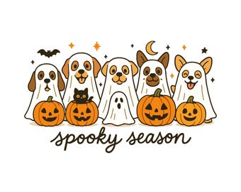 Retro-Geist-Hund SVG PNG, Halloween Kürbis Hund Png, Hund Halloween-Svg Png, Halloween-Geist-Hund Png, süßer Boo Hund Halloween Png, Cricut Cut-Datei