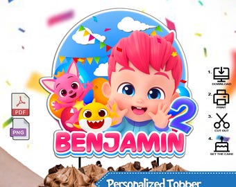Custom Bebefinn Birthday Cake Topper for Kids Party Decor Cupcakes for Baby Personalised Theme Design Digital Printable PNG and PDF Easy DIY