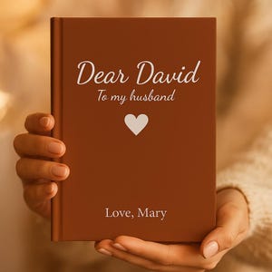 Diário personalizado "Querido marido", cartas de amor personalizadas para ele, presente romântico de aniversário, lembrança para marido da esposa
