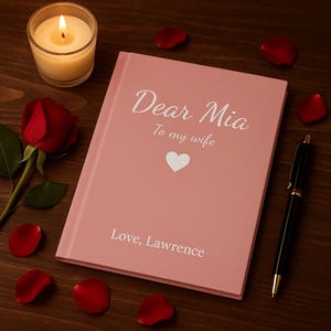 Diario personalizado "Querida Esposa", cuaderno con carta de amor personalizada para ella, regalo romántico de aniversario, recuerdo del esposo