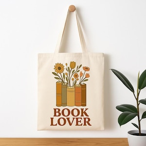 Bolsa para amantes de livros, bolsa de lona estética para leitores, leitores vorazes, professores, bibliotecários, presente para amantes de livros, bolsa para biblioteca