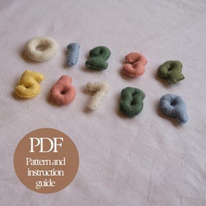 2 "leichtes Nähen Muster für Filz Zahlen 0-9 & Anleitung, digitale PDF-2 ". DIY für Wanddekor und Lernspaß.