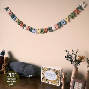 Patrón de costura fácil de 2" para letras del alfabeto de fieltro A-Z y guía de instrucciones PDF digital - Letras mayúsculas de 2". DIY para decoración de paredes y aprendizaje.