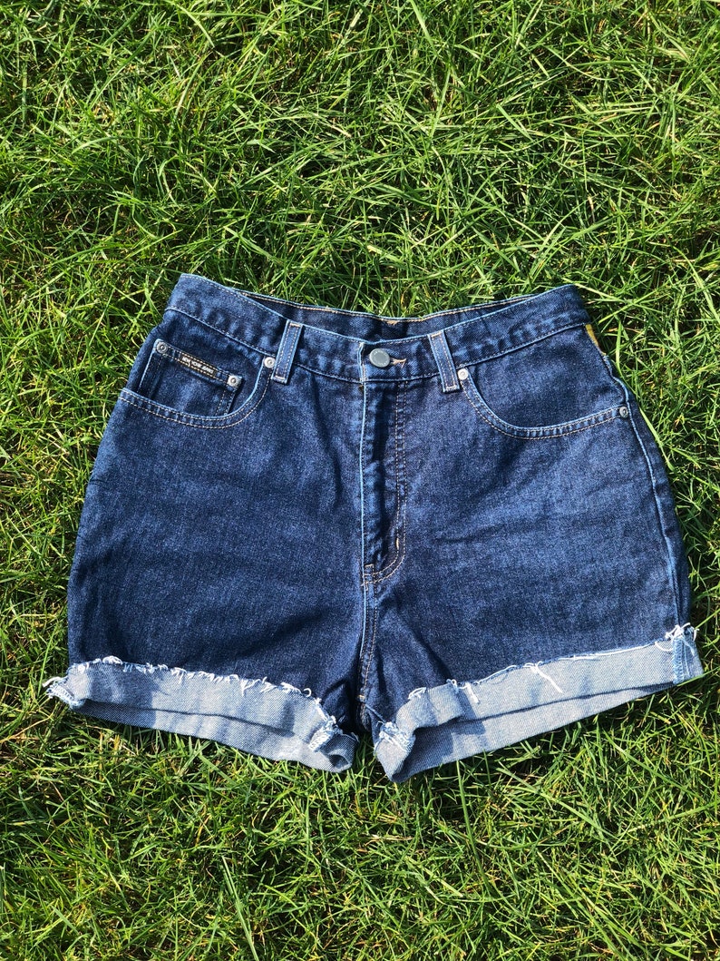 Hand Embroidered Colorful High Waisted Jean Shorts Size 6 Etsy