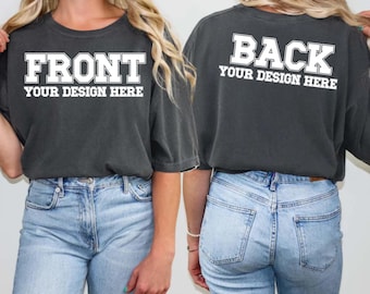 Personalized Front & Back Print T-Shirt: Custom Photo or Logo