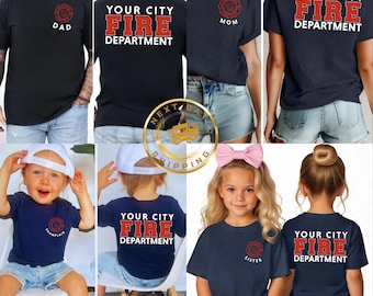 Personalized Firetruck Birthday Shirt: Fireman Tee, Custom Youth Fire Dept