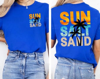 Sun Sand Salt Beach Shirt: Women's Oversized Summer Vacation Tee
