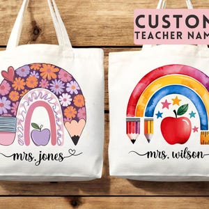 Sac fourre-tout personnalisé pour professeur, sac de rentrée pour professeur, cadeau de retraite pour professeur, cadeau de remerciement pour professeur, cadeau de remerciement pour professeur