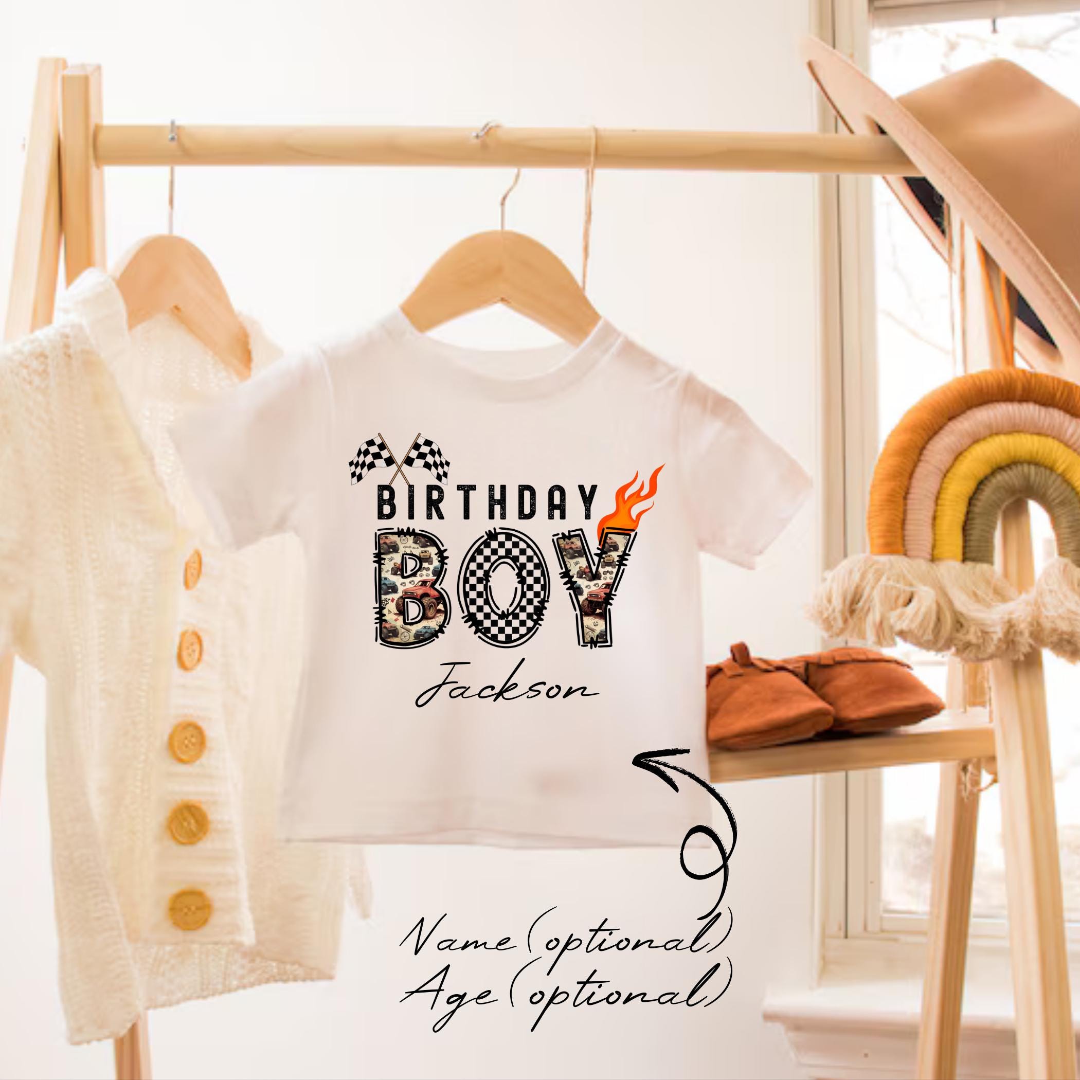 Monster Truck Birthday Boy Family Matching Shirts Custom Birthday Party Shirts Monster Truck Theme Outfit Personalized Family Birthday Shirt
