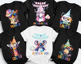 Party Animal Birthday Shirts: Safari Zoo Family Matching Tee
