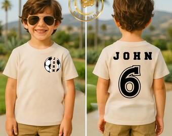 Personalized Soccer Kids T-Shirt: Custom Name & Number