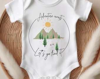 Adventure Awaits Baby Bodysuit: Hiking Camping Clothes