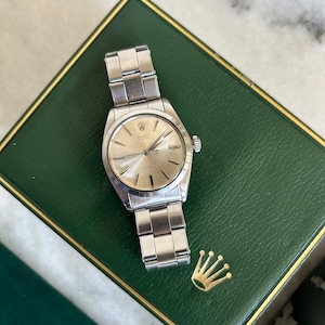 Vintage Rolex Oyster Precision 6694 – 1963 Manual Wind Watch – Cal. 1215 – Silver Dial – 34mm Stainless Steel – Original Rolex Box Set