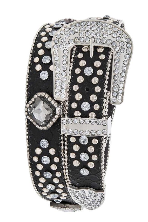 Rhinestone Gemstone Square Belt PB7472 MULTICOLOR Rhinestone Gemstone Square Belt. - Belts main image 3
