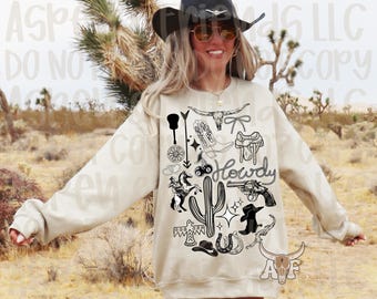 Howdy Western Collage PNG