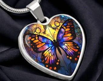 Ciondolo commemorativo personalizzato a forma di farfalla in vetro colorato, regalo di condoglianze per la perdita di una persona cara, gioiello commemorativo, ciondolo tributo fatto a mano