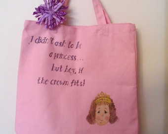 Tote, Bag, Hand Painted "Princess"
