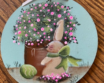 Easter Bunny Ornaments 5" Tall, Hand Painted